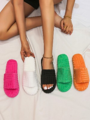 Open Toe Flat Heel Slippers