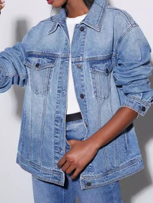 Washed Denim Long Sleeve Jackets