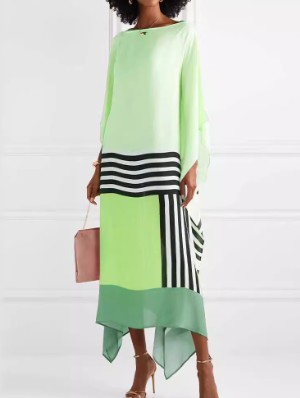 Patchwork Striped Print Loose Dress