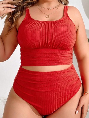 Solid Color Square Neck Fitted Bikinis