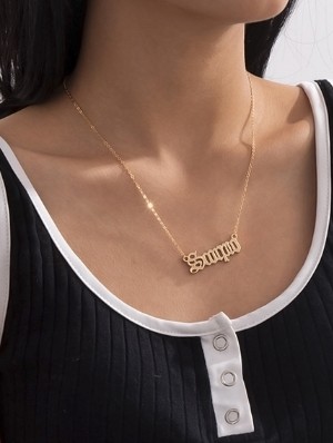 Letter Pattern Alloy Annular Necklaces