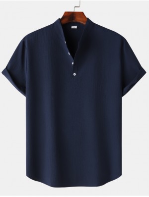 Solid Color Crewneck Loose Shirts