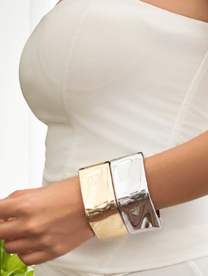 Geometric Alloy Annular Bracelet