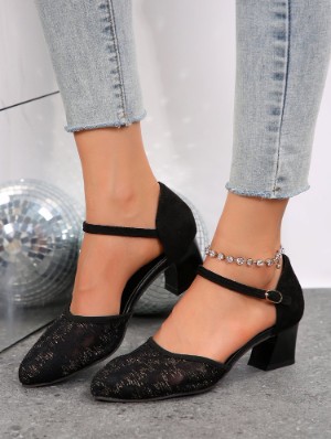 Pointed Square Heels Sandals