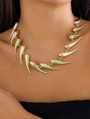 Geometric Alloy Water Drop Necklaces