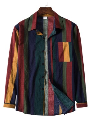 Striped Long Sleeve Loose Shirts