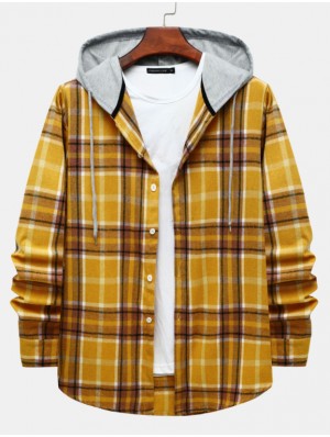 Hooded Long Sleeve Cotton Shirts