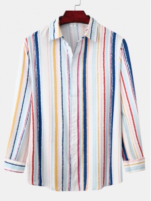 Striped Cotton Loose Shirts