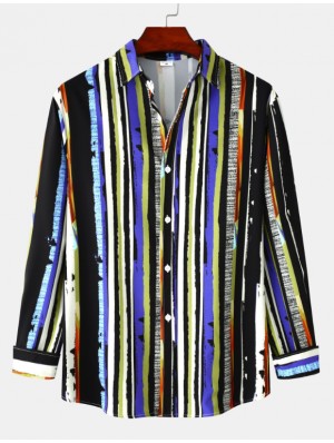 Striped Cotton Loose Shirts