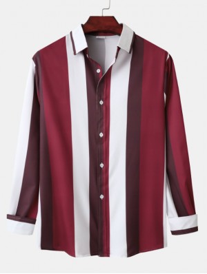 Striped Cotton Loose Shirts