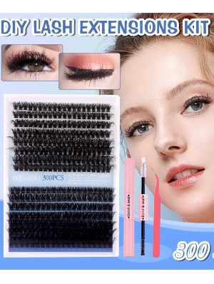 280-300 Pcs Diy Lash Extension Multi-layered False Eyelashes With Eyelash Glue Kit