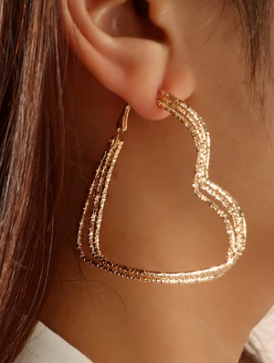 Heart Layered Electroplating Earrings