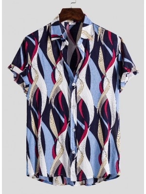 Geometric Pattern Loose Shirts
