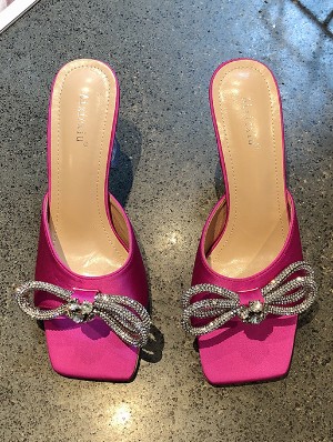 Peep Toe Rhinestone Thin Heels Heels