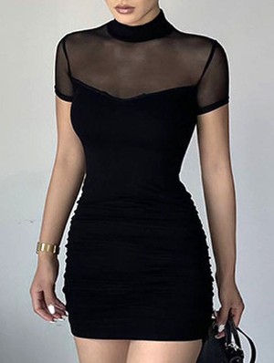 Gauze  See Through Bodycon Mini Dress