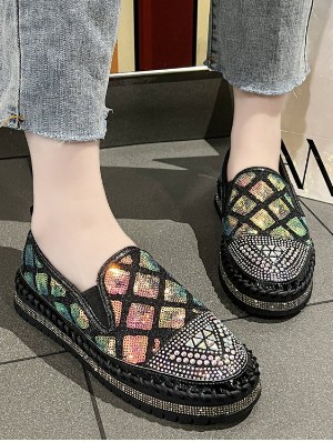 Trendy Colorblock Round Toe Flats Stylish And Comfortable