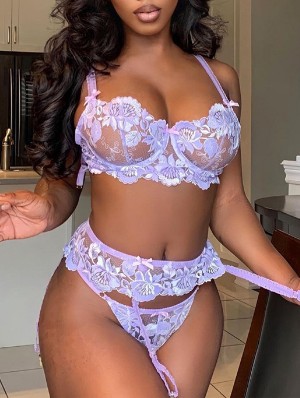Sensual Lace Panel Spaghetti Straps Backless Lingerie Sets