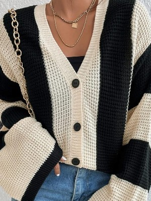 Trumpet Sleeve Patchwork Cardigan