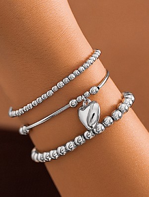 Chain Heart Electroplating Easy Match Bracelet