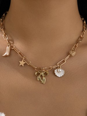 Irregular Patchwork Electroplating Easy Match Necklaces