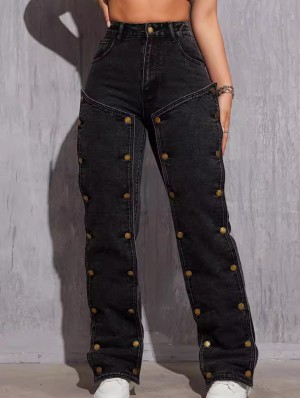 Distressed High Rise Fitted Streetwear Jeans