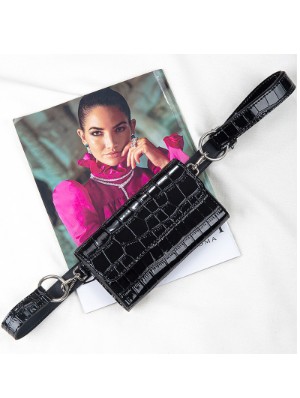 Crocodile Print Zipper Bum Bags