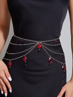 Exquisite Rhinestones Multi-layered Waist Chain 