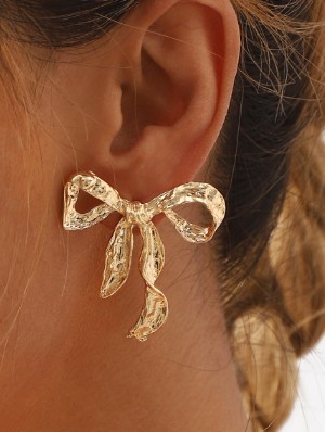 Chic Bow Metal Earrings