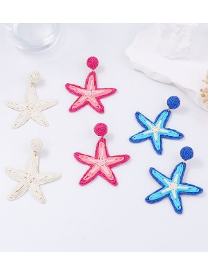 Sweet Star Pattern Weave Earrings