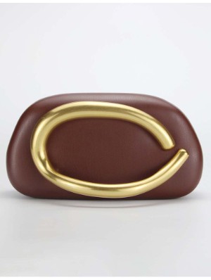 Metal Decor Leather Chain Prom Handbags