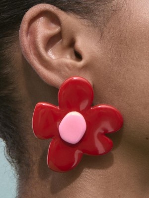 Flower Electroplating Modernist Earrings