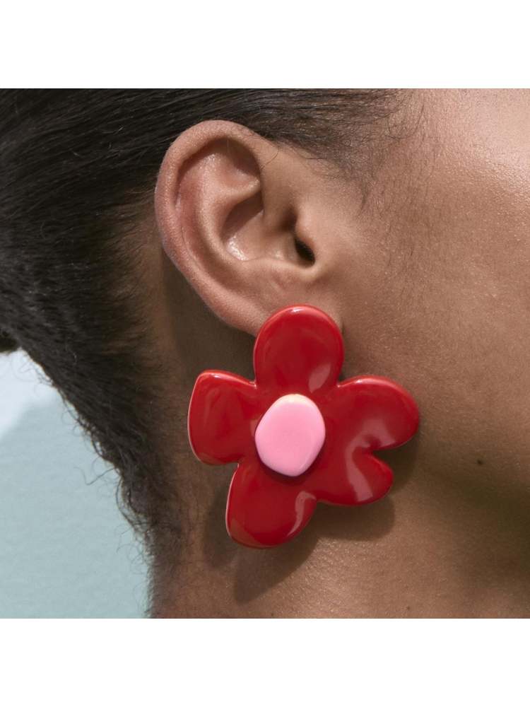 Wholesale Flower Electroplating Modernist Earrings ZZU052002