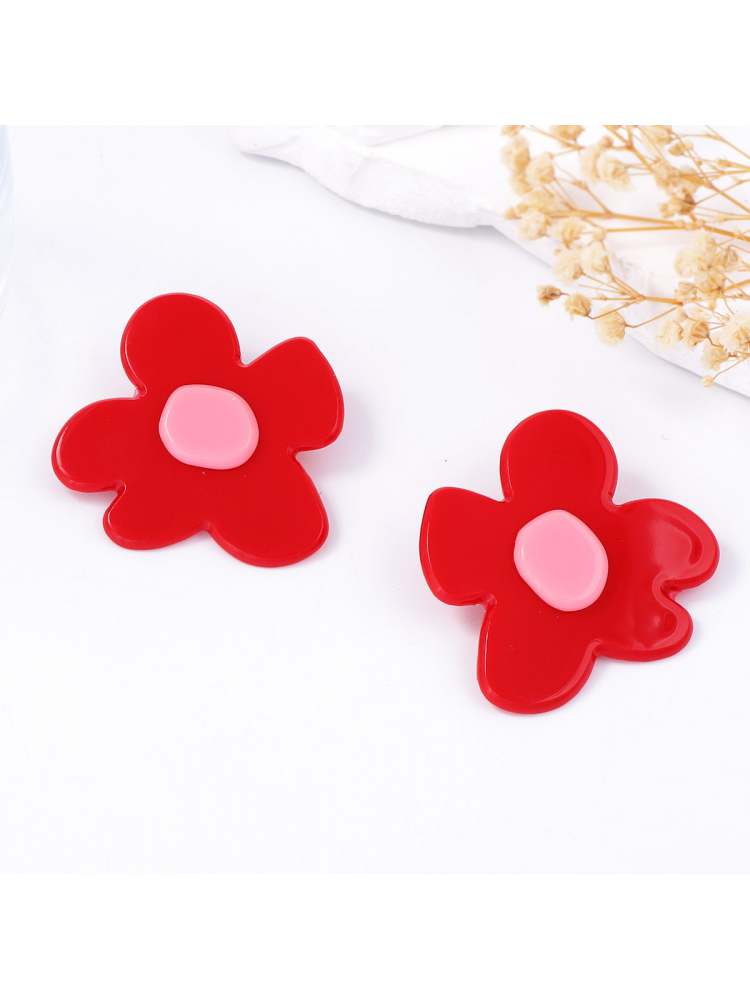 Wholesale Flower Electroplating Modernist Earrings ZZU052002