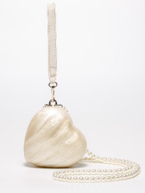 Acrylic Heart Faux Pearl Chain Handbags