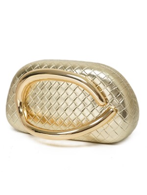 Plain Color Weave Leather Chain Handbags