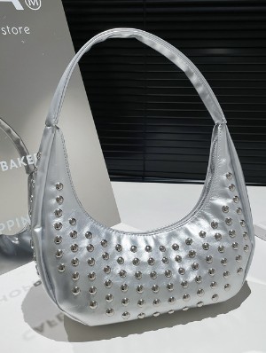 Punk Rivet Leather Patchwork Shoulder Bags