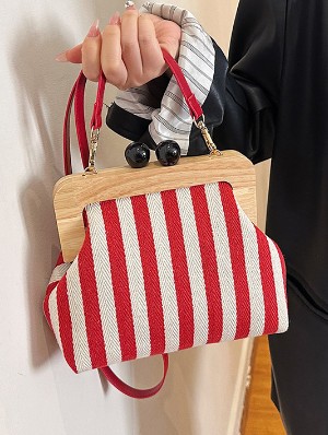 Colorblock Vertical Bohemian Canvas Satchels