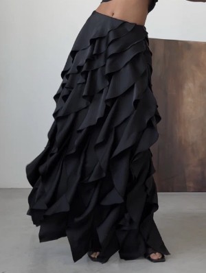 Irregular Ruffle Layered A-line Skirts