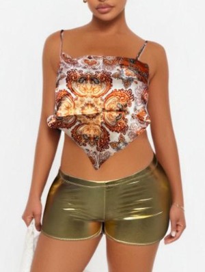 Paisley Scarf Tube Metallic Short Sets