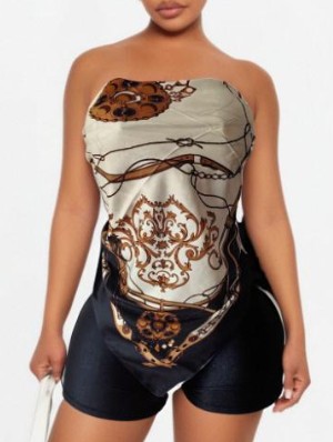 Vintage Printed Baby Scarf Tube Short Sets