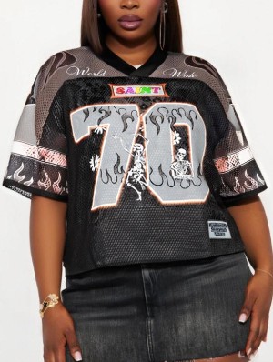 Skull Number Printed V Neck Mesh Jerseys
