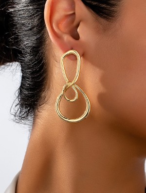 Simple Design Hollow-out Circular Earrings