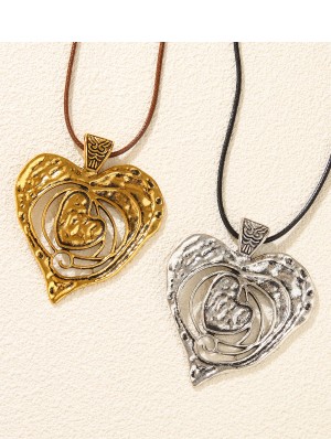 Heart Geometric Hollow-out Alloy Necklaces