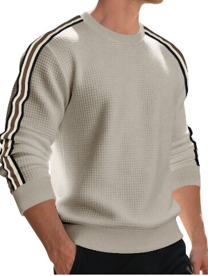 Plaid Pure Color Fitted  Sweatshirt
