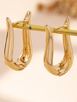 Geometric U Metallic Earrings