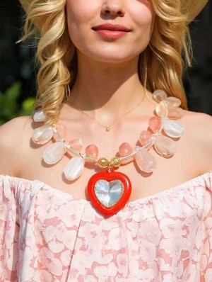 Plastic Water Drop Geometric Pendant Necklaces