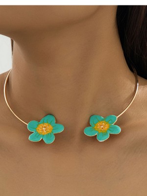 Flower Graffiti Annular Halter Necklaces