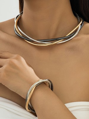 Snake Cable Knit Multi-layered Necklaces Sets