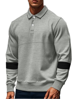 Patchwork Lapel Long Sleeve Shirts