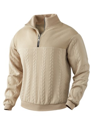 Vertical Wheatears Zipper Stand Collar Hoodies